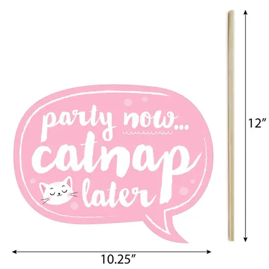 Big Dot of Happiness Funny Purr-fect Kitty Cat - Kitten Meow Baby Shower or Birthday Party Photo Booth Props Kit - 10 Piece {6}