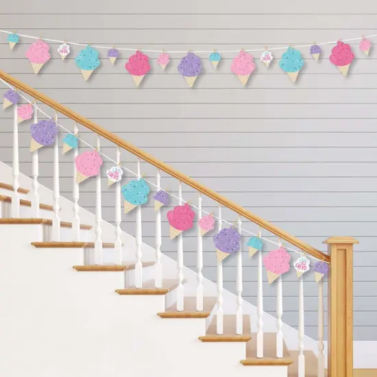 Big Dot of Happiness Scoop Up the Fun - Ice Cream - Sprinkles Party DIY Decorations - Clothespin Garland Banner - 44 Pieces {3}
