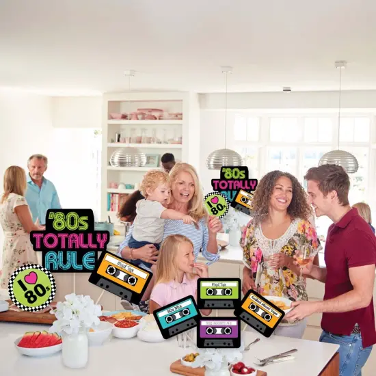 Big Dot of Happiness 80's Retro - Totally 1980s Party Centerpiece Sticks - Showstopper Table Toppers - 35 Pieces {6}