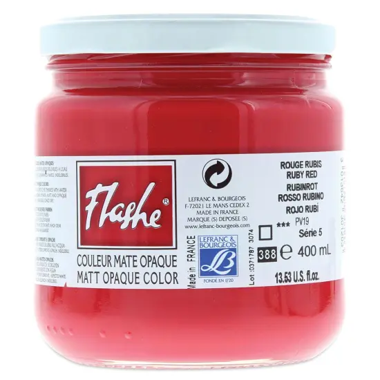 Lefranc & Bourgeois Flashe Vinyl Paint - Ruby Red, 400 ml jar {1}