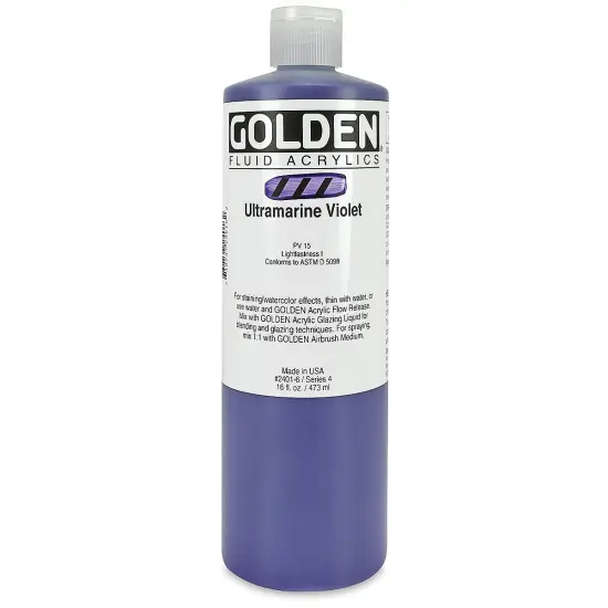 Golden Fluid Acrylics - Ultramarine Violet, 16 oz bottle {2}