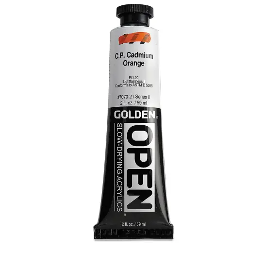 Golden Open Acrylics - Cadmium Orange, 2 oz Tube {2}