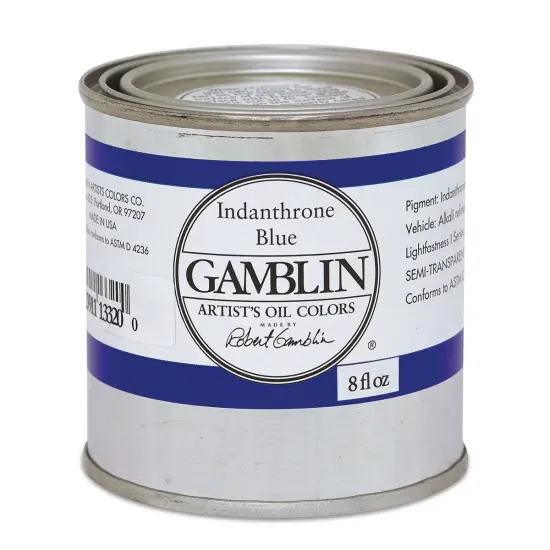 Gamblin Artist's Oil Color - Indanthrone Blue, 8 oz Can {1}