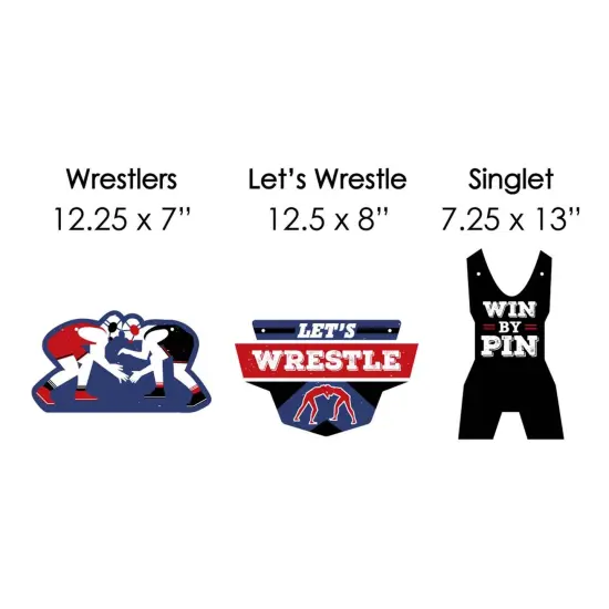 Big Dot of Happiness Hanging Own the Mat - Wrestling - Outdoor Hanging Decor - Birthday Party or Wrestler Party Decorations - 10 Pieces {7}