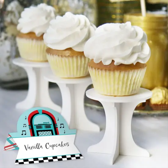 Big Dot of Happiness 50&rsquo;s Sock Hop - 1950s Rock N Roll Party Tent Buffet Card - Table Setting Name Place Cards - Set of 24 {6}