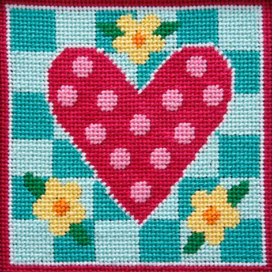 Polka Dot Heart - Needlepoint Kit Multicolor {1}