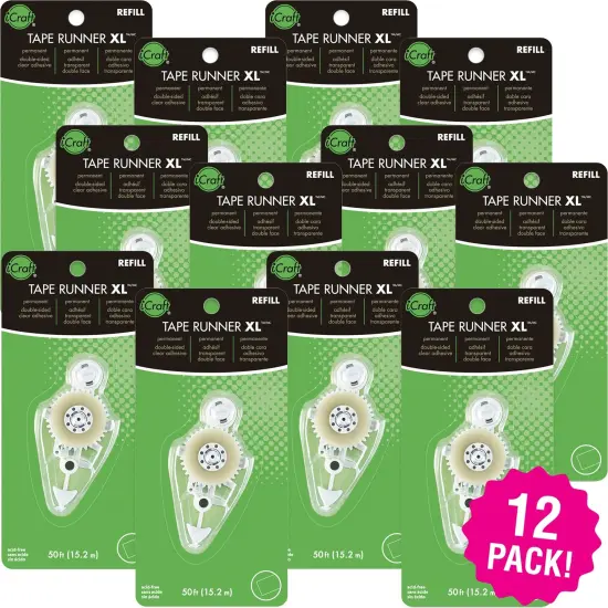 Multipack of 12 - iCraft Tape Runner XL Refill-Permanent-.312"X50' For Use In 3914XL {1}