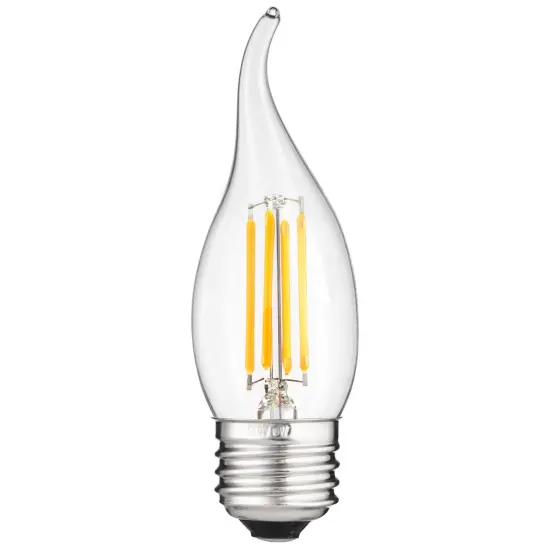 SUNLITE 80421-SU 4 Watt Flame Tip Lamp Medium (E26) Base Warm White 2700K {1}