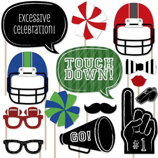 Big Dot of Happiness End Zone - Football Photo Booth Props Kit - 20 Count {1}