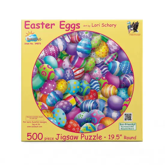 Sunsout Easter Eggs 500 pc Round Easter Jigsaw Puzzle 34873 {4}