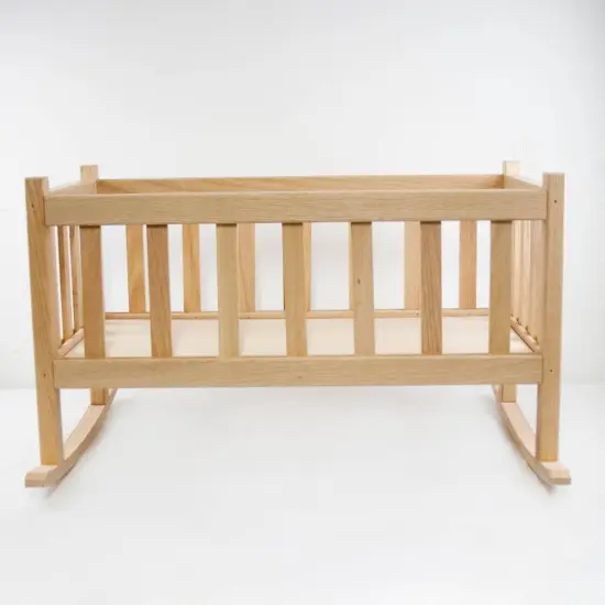 Eli & Mattie Amish Made Oak Child Doll Rocking Cradle Toy 22 inch {5}