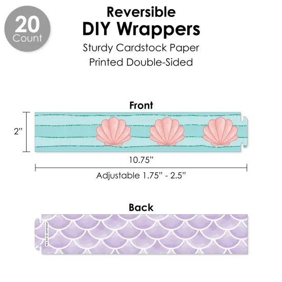 Big Dot of Happiness Let's Be Mermaids - Baby Shower or Birthday Party Favors and Cupcake Kit - Fabulous Favor Party Pack - 100 Pieces {4}