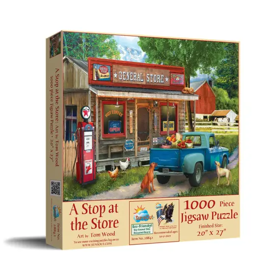 Sunsout A Stop at the Store 1000 pc Jigsaw Puzzle 28842 {3}