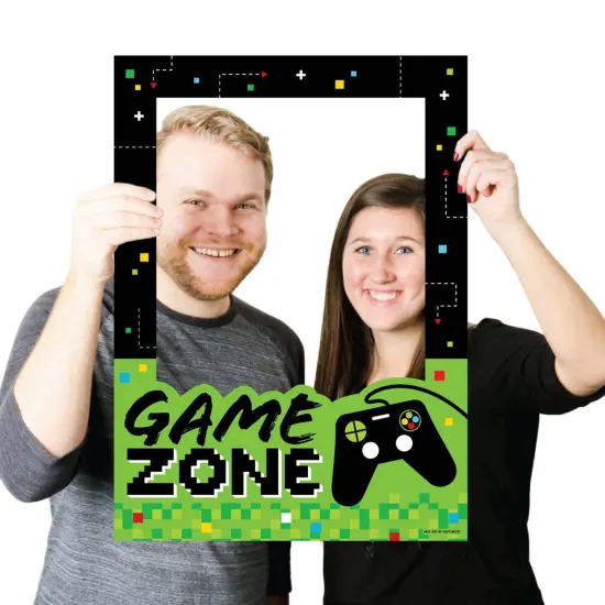 Big Dot of Happiness Game Zone - Pixel Video Game Party or Birthday Party Selfie Photo Booth Picture Frame and Props - Printed on Sturdy Material {4}
