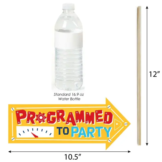 Big Dot of Happiness Funny Gear Up Robots - Birthday Party or Baby Shower Photo Booth Props Kit - 10 Piece {4}