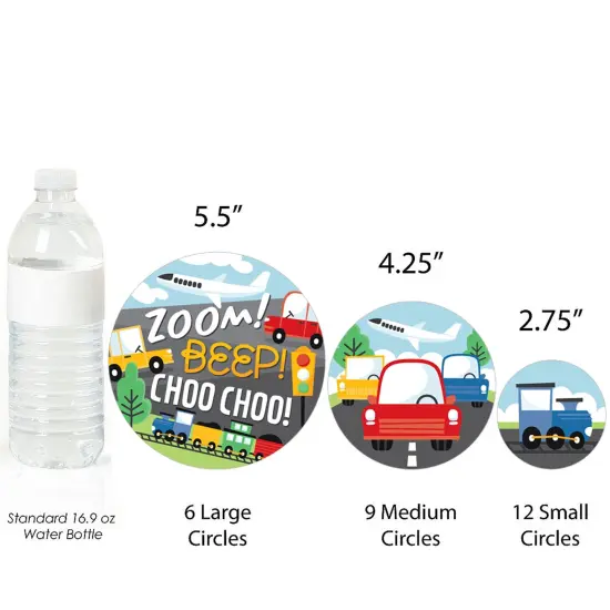 Big Dot of Happiness Cars, Trains, and Airplanes - Transportation Birthday Party Giant Circle Confetti - Party Decorations - Large Confetti 27 Count {4}