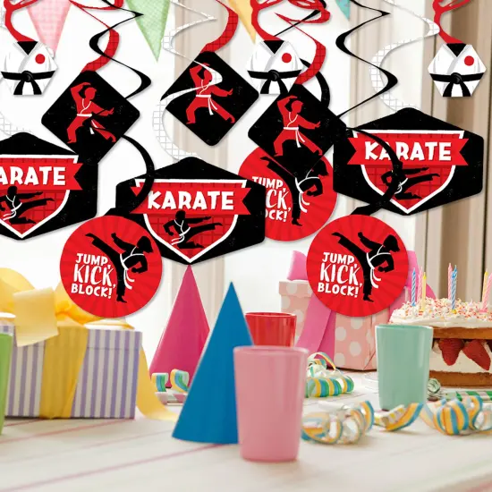 Big Dot of Happiness Karate Master - Martial Arts Birthday Party Hanging Decor - Party Decoration Swirls - Set of 40 {3}