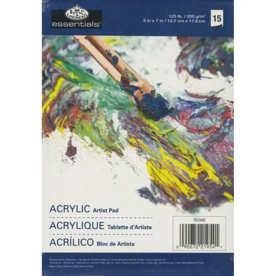 Royal Langnickel essentials(TM) Acrylic Artist Paper Pad-5"X7", 17 Sheets {1}