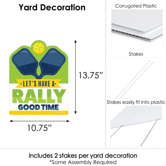 Big Dot of Happiness Let's Rally - Pickleball - Outdoor Lawn Sign - Birthday or Retirement Party Yard Sign - 1 Piece {7}