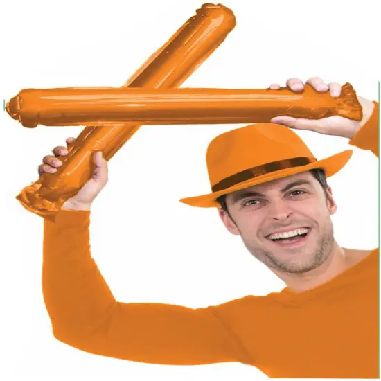 2 Cheerleader Team School Spirit Rally Orange Inflatable Colored Spirit Sticks {1}