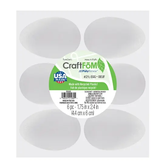 FloraCraft CraftFoM Egg 6/Pkg-1.75"X2.4" {1}