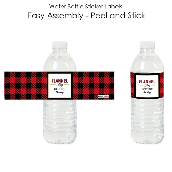 Big Dot of Happiness Flannel Fling Before the Ring - Buffalo Plaid Bachelorette Party Water Bottle Sticker Labels - Set of 20 {3}