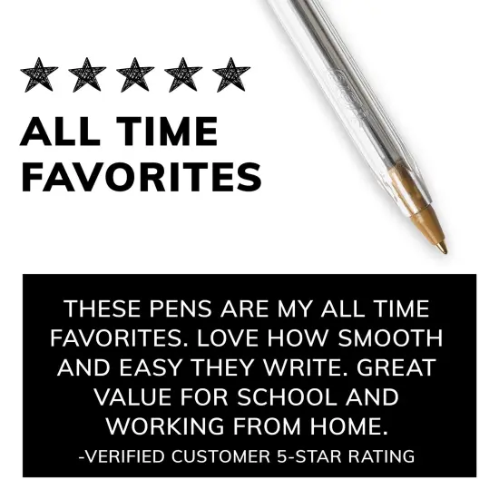 BIC Cristal Xtra Smooth Black Ballpoint Pens, Medium Point (1.0mm), 500-Count Pack of Bulk Pens, World's No. 1 Ball Pen {7}