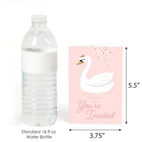 Big Dot of Happiness Swan Soiree - Fill In White Swan Baby Shower or Birthday Party Invitations (8 count) {4}