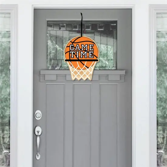 Big Dot of Happiness Nothin' But Net - Basketball - Hanging Porch Baby Shower or Birthday Party Outdoor Decorations - Front Door Decor - 1 Piece Sign {3}