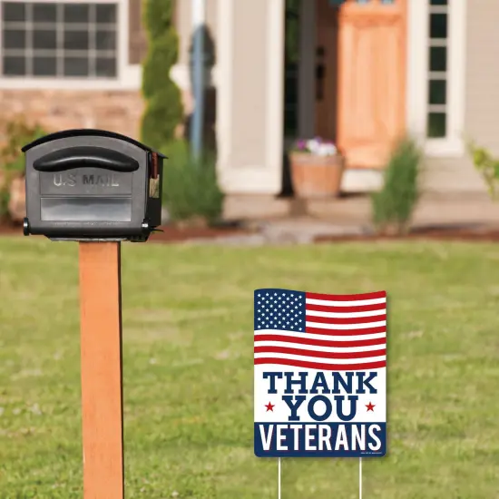 Big Dot of Happiness Thank You Veterans - Outdoor Lawn Sign - Support Our Troops Yard Sign - 1 Piece {3}