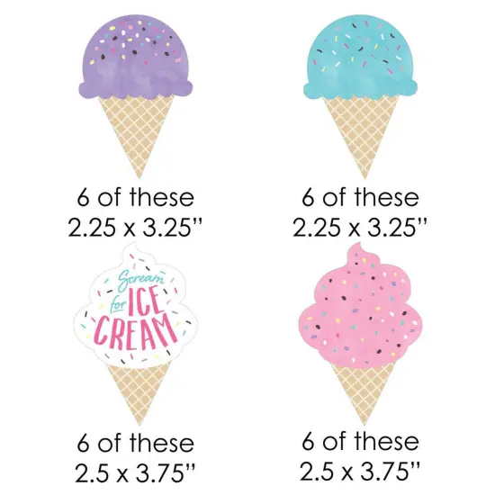 Big Dot of Happiness Scoop Up the Fun - Ice Cream - DIY Shaped Sprinkles Party Cut-Outs - 24 Count {3}