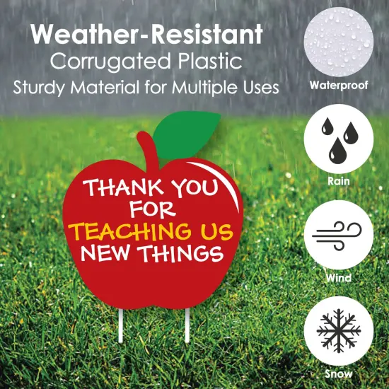 Big Dot of Happiness Teacher Appreciation - First and Last Day of School Yard Sign & Outdoor Lawn Decor- Thank You Teachers Yard Signs - Set of 8 {4}