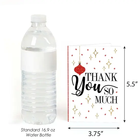 Big Dot of Happiness Red and Gold Friendsmas - Friends Christmas Party Thank You Cards (8 Count) {4}