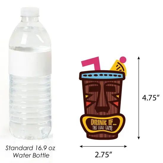 Big Dot of Happiness Drink If Game - Tiki Luau - Tropical Hawaiian Summer Party Game - 24 Count {4}