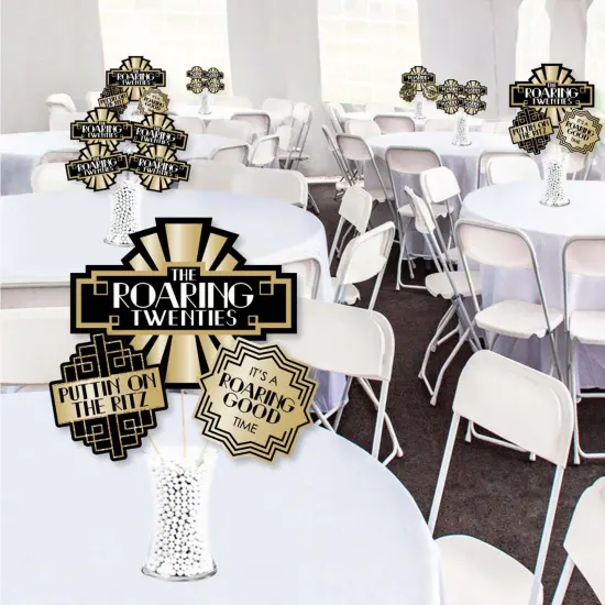 Big Dot of Happiness Roaring 20's - 1920s Art Deco Jazz Party Centerpiece Sticks - Showstopper Table Toppers - 35 Pieces {3}