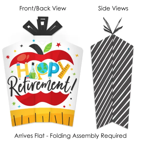 Big Dot of Happiness Teacher Retirement - Table Decorations - Happy Retirement Party Fold and Flare Centerpieces - 10 Count {3}