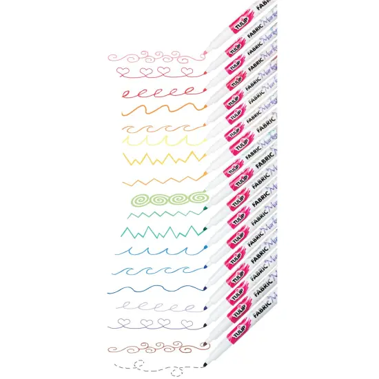 Tulip Permanent Fabric Markers 20/Pkg-Fine Line Assorted Colors {4}