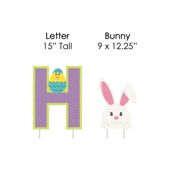 Big Dot of Happiness Hippity Hoppity - Yard Sign Outdoor Lawn Decorations Easter Bunny Party Yard Signs - Happy Easter {7}