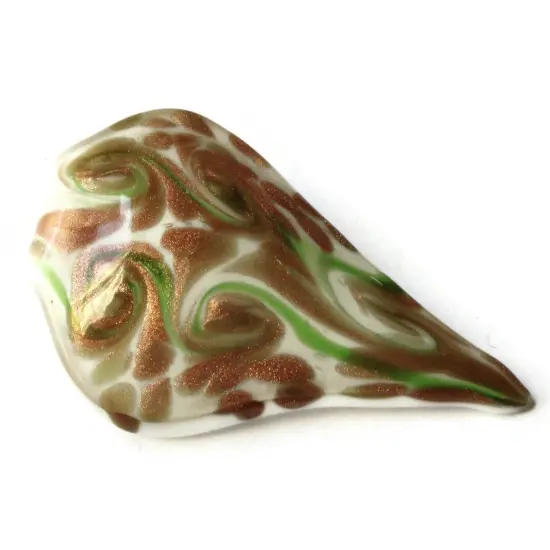 72mm White Foil Glass Drip Pendant {5}