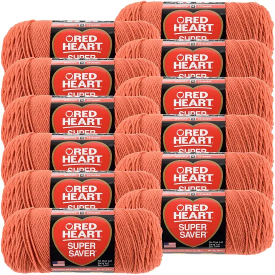 Multipack of 12 - Red Heart Super Saver Yarn-Coral {2}