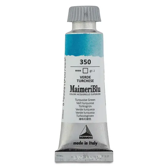 Maimeri Blu Artist Watercolor - Turquoise Green, 12 ml Tube {1}
