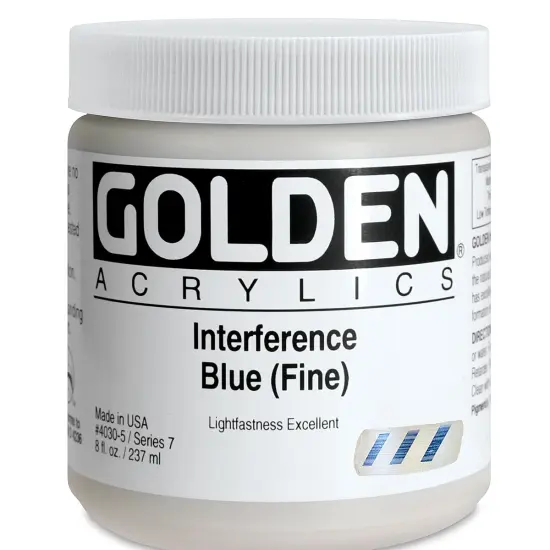 Golden Heavy Body Artist Acrylics - Interference Blue (Fine), 8 oz Jar {1}