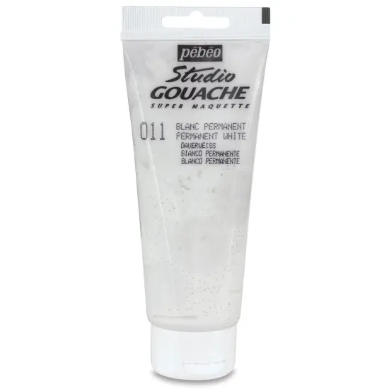 Pebeo Studio Gouache - Permanent White, 100 ml Tube {1}