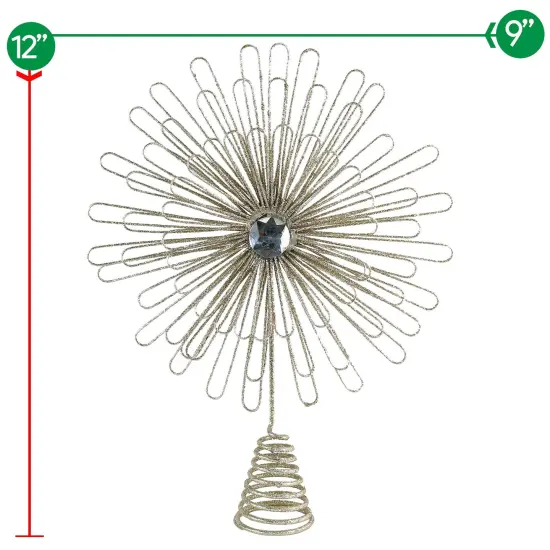 Ornativity Flower Sunburst Tree Topper - Christmas Glitter Holiday Starburst Decoration {5}