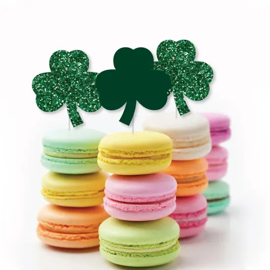 Big Dot of Happiness St. Patrick's Day - Dessert Cupcake Toppers - Saint Paddy's Day Party Clear Treat Picks - Set of 24 {6}