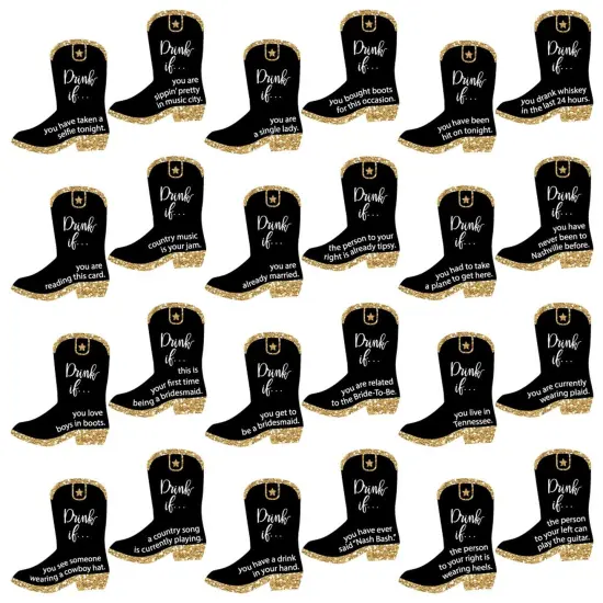 Big Dot of Happiness Drink If Game - Nash Bash - Nashville Bachelorette Party Game - 24 Count {3}