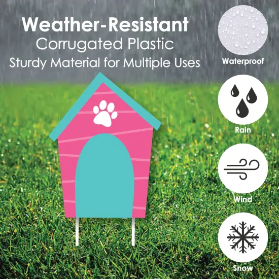 Big Dot of Happiness Pawty Like a Puppy Girl - Yard Sign and Outdoor Lawn Decorations - Pink Dog Baby Shower or Birthday Party Yard Signs - Set of 8 {4}