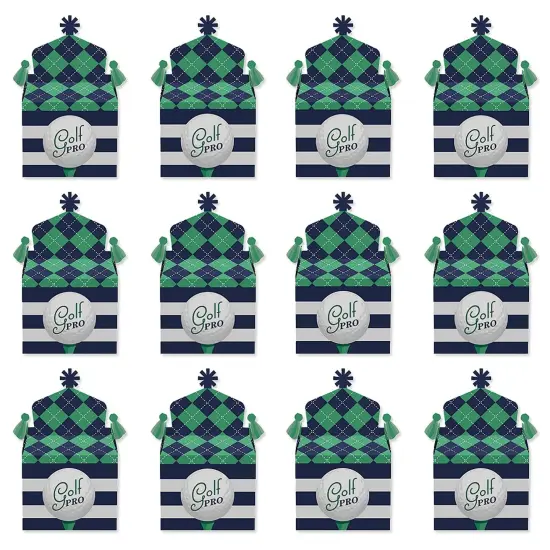 Big Dot of Happiness Par-Tee Time - Golf - Treat Box Party Favors - Birthday or Retirement Party Goodie Gable Boxes - Set of 12 {6}