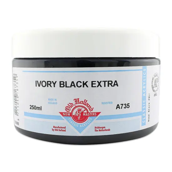 Old Holland New Masters Classic Acrylics - Ivory Black Extra, 250 ml jar {2}