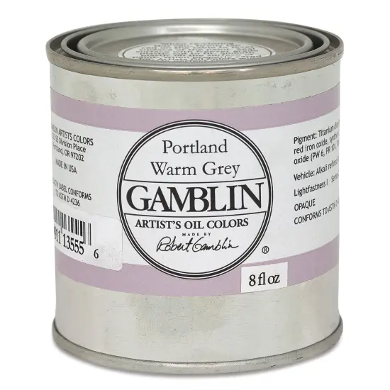 Gamblin Artists' Oil Color - Portland Warm Gray, 8 oz can {1}